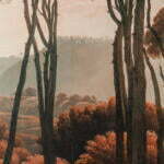 Détail sur le papier peint entre forêt et paysage, par Marjolaine Berthet Interior Design, Architecte d'intérieur à Lyon 69